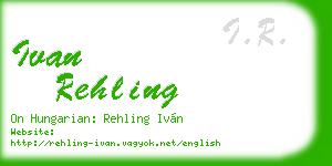 ivan rehling business card